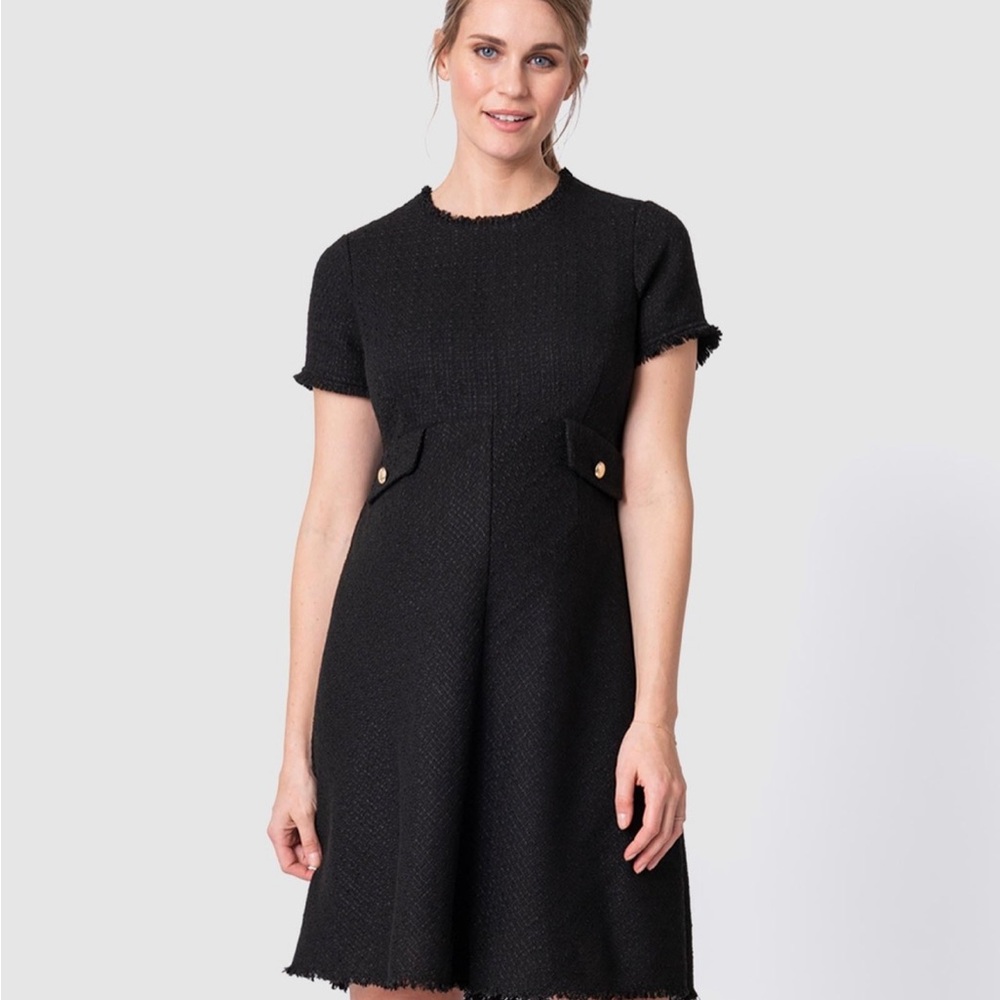 Seraphine black tweed maternity dress